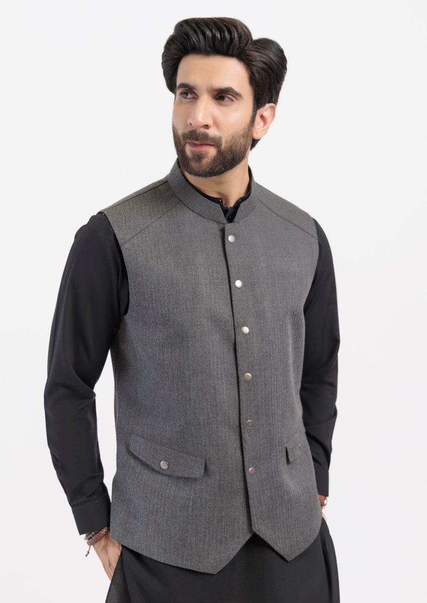 Grey-Blended-Waist Coat (M25WCS1001) – Bonanza Satrangi