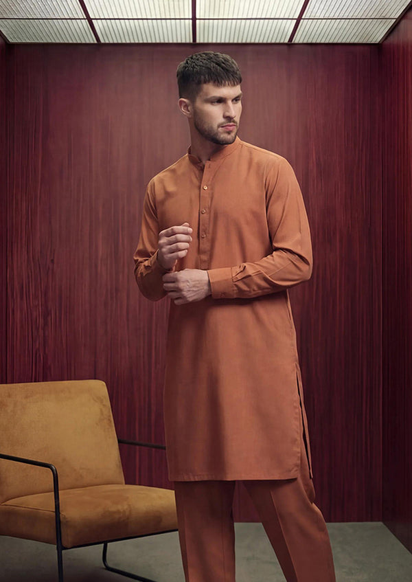 R-Brown-Blended-Kurta Trouser - (MP2PBBW25BM10N16)