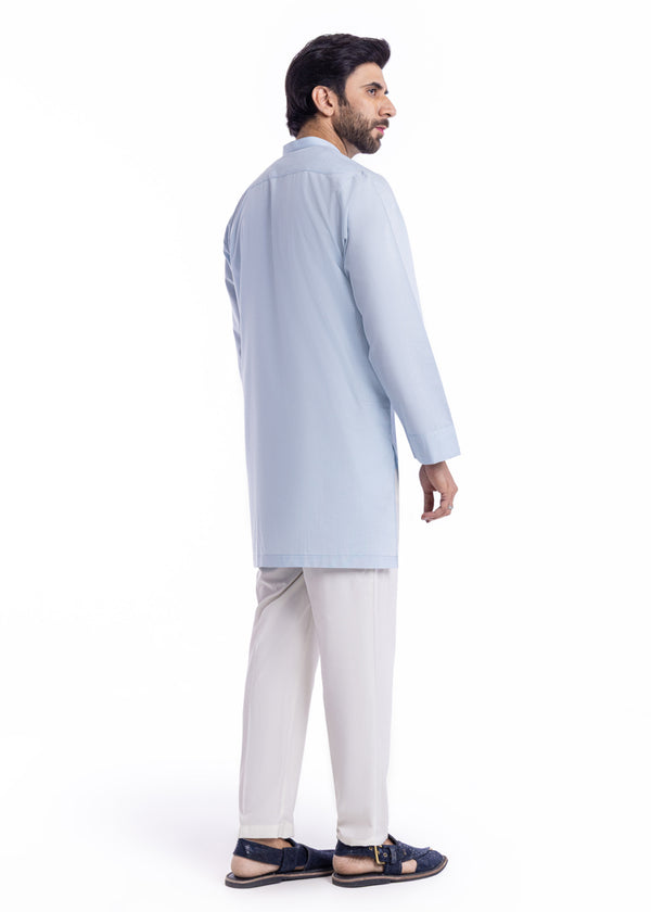 L-Blue-Blended-Kurta - (MP1PBW25BM1J1)