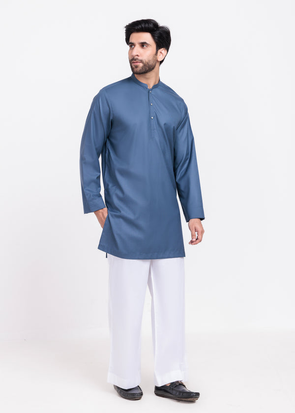 Blue-Blended-Kurta - (MP1PBW25BM10N1)