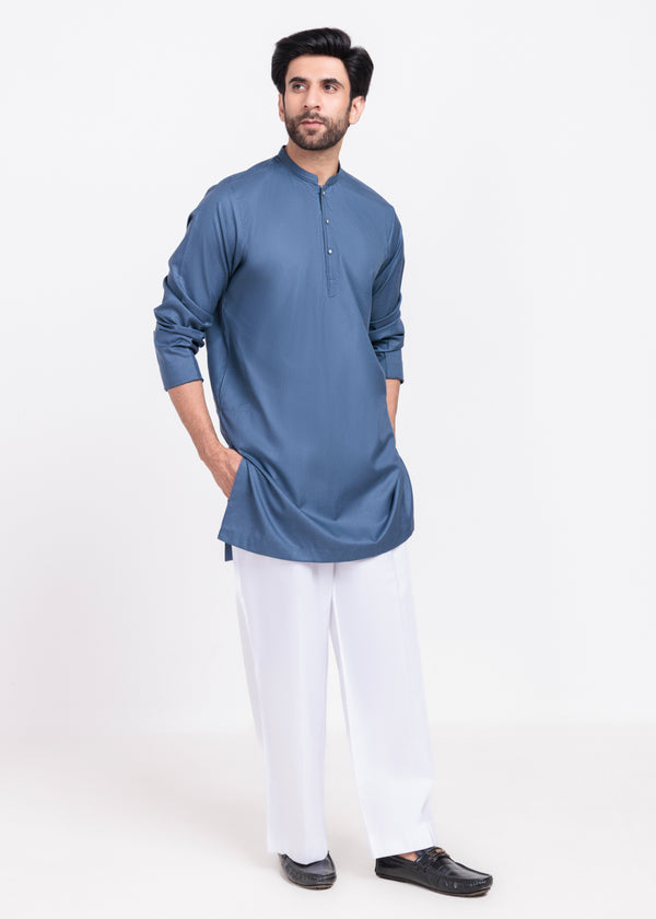 Blue-Blended-Kurta - (MP1PBW25BM10N1)