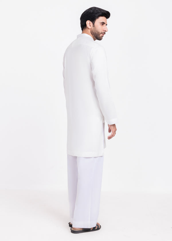 O-White-Blended-Kurta - (MP1PBW25BM9O4)