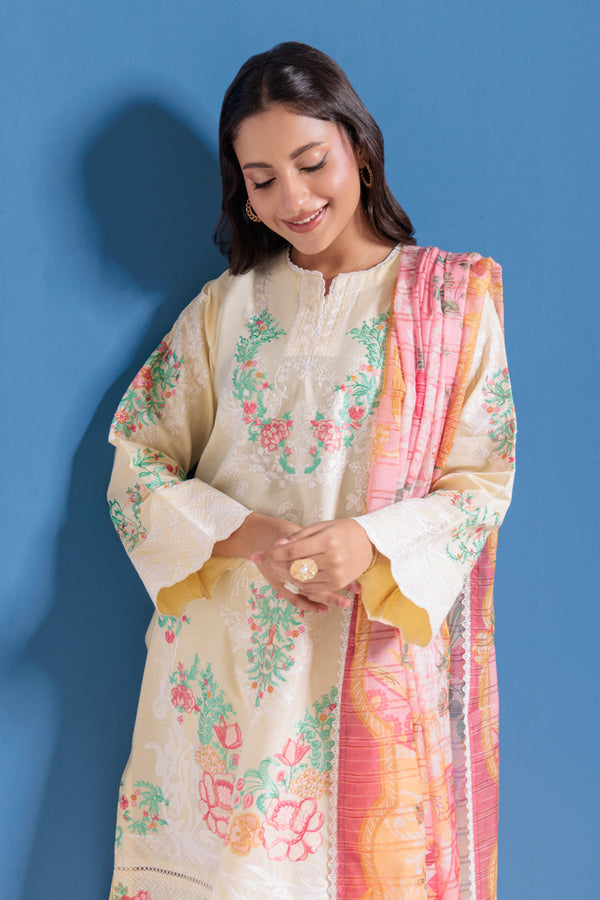 L-Yellow-Cotton Silk-3 Piece (WPS25SE3001)