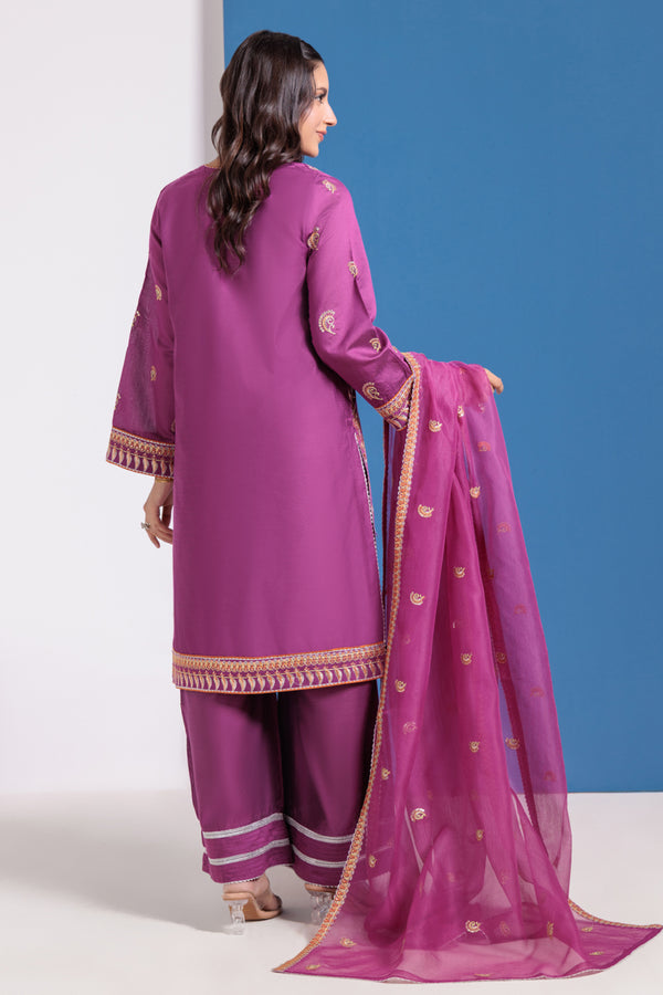 Purple-Cotton Net-3 Piece (WPS25FE3047)
