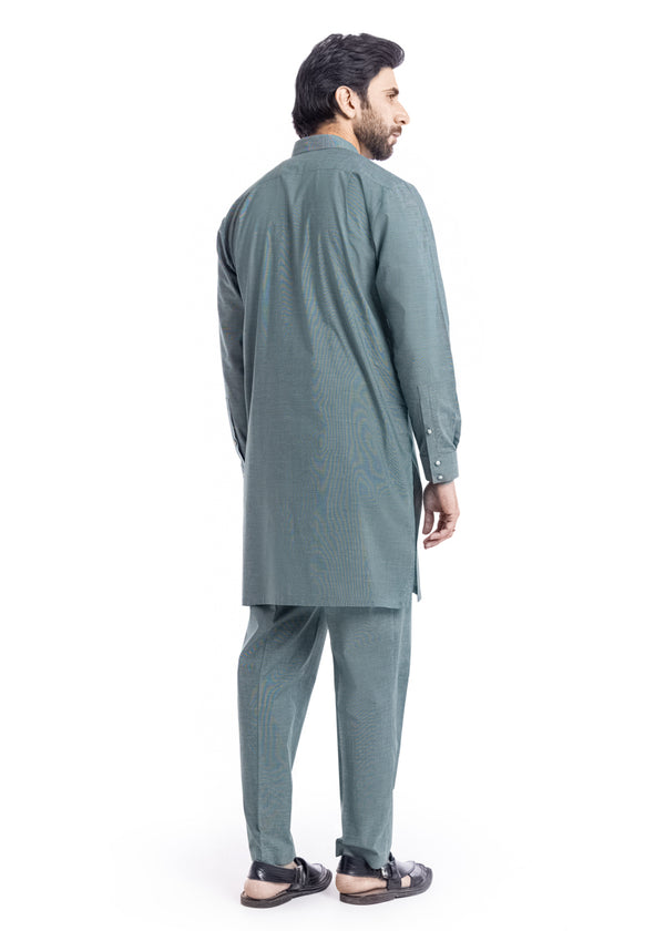 Green-Cotton-Kurta Trouser - (MP2PBBW25BM11D17)