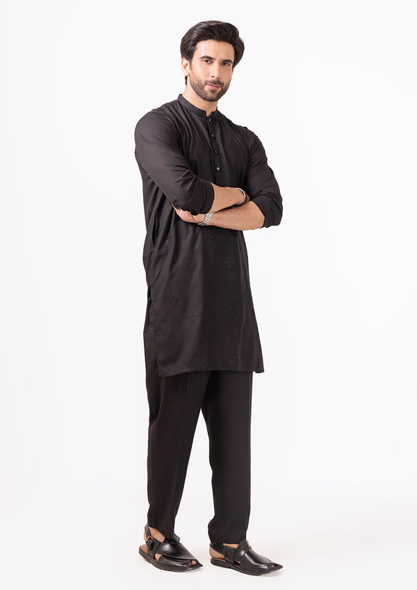 Black-Blended-Kurta Trouser - (M25KPS2002)
