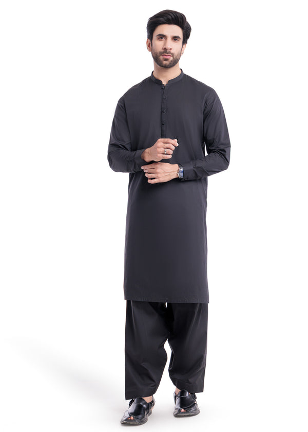 Black-Cotton-Shalwar Suit - (MPS25SSS2056)