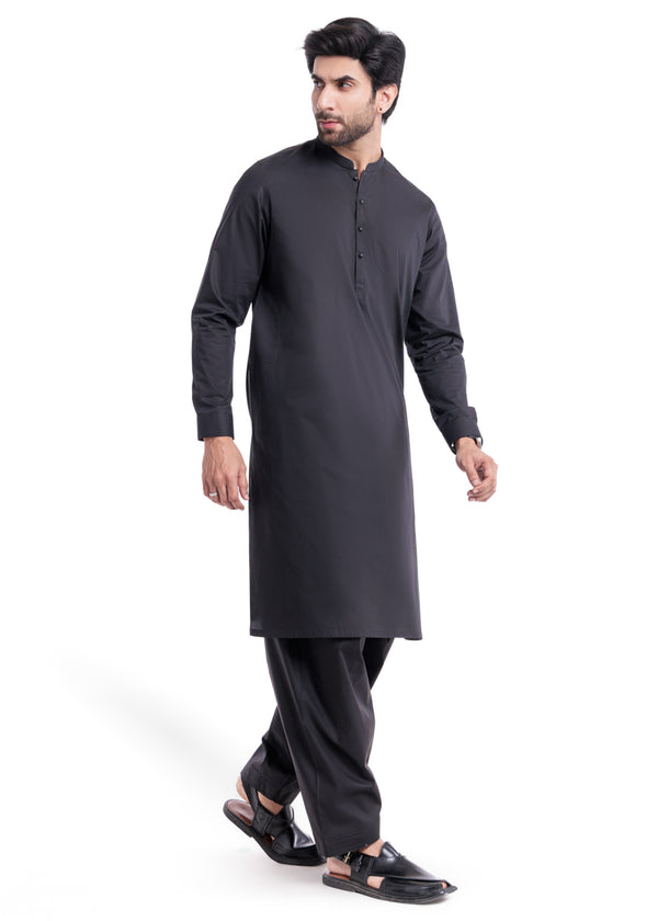 Black-Cotton-Shalwar Suit - (MPS25SSS2056)