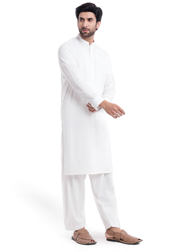 White-Blended-Shalwar Suit - (MP2PBBW25BM1J6)