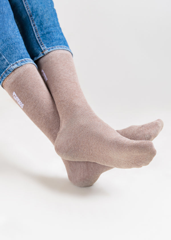 Light Brown Mid Calf Socks (MDMG3)