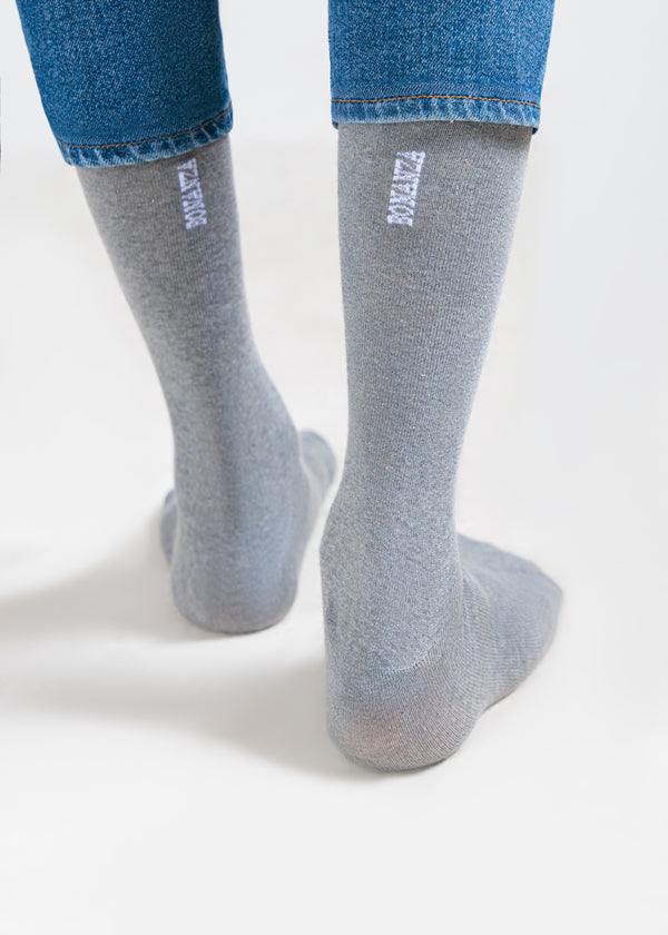Khaki Grey Mid Calf Socks (MDMK2)