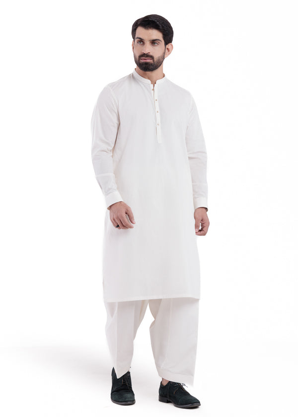 O-White-Cotton-Shalwar Suit - (MPS25SSS2054)