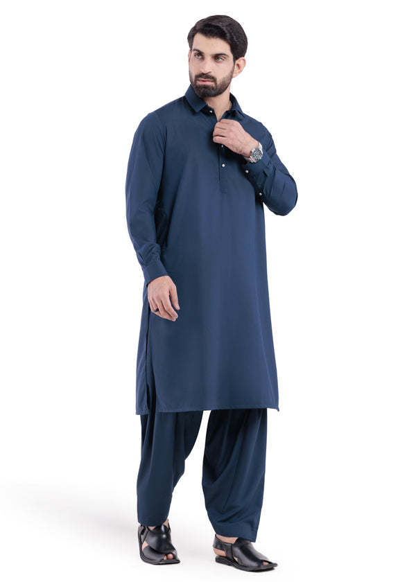 Navy-Blended-Shalwar Suit - (MP2PSBW25ADN9)