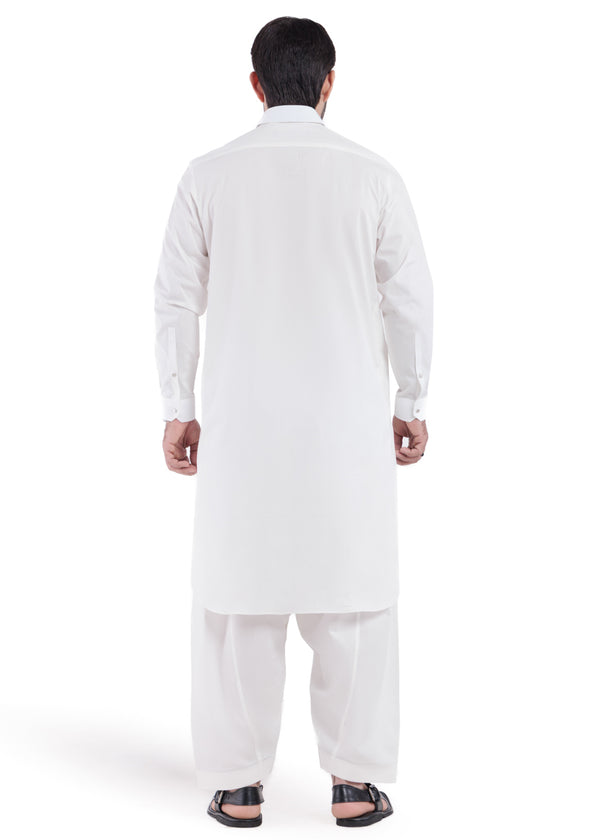 White-Cotton-Shalwar Suit - (MPS25SSS2052)