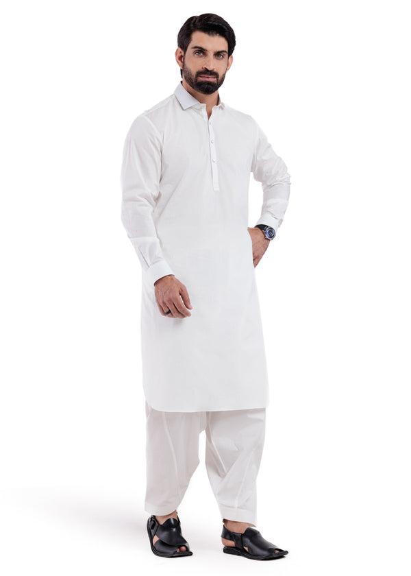 White-Cotton-Shalwar Suit - (MPS25SSS2052)