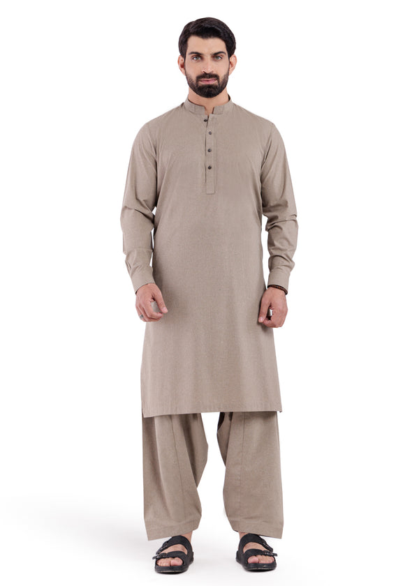 Brown-Blended-Shalwar Suit - (MP2PBBW25BM9O10)