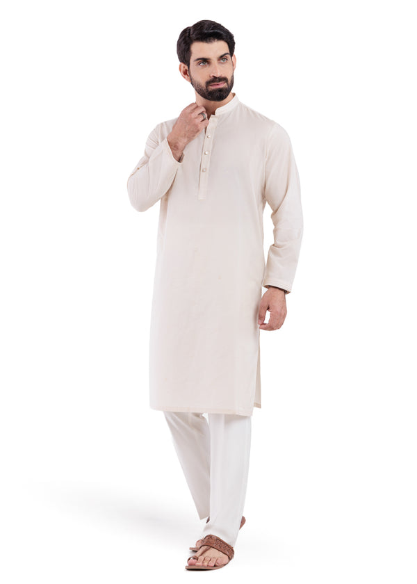 Beige-Dobby-Kurta - (MPS25KUE1103)