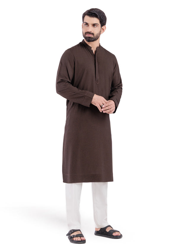 Brown-Blended-Kurta - (MP1PBW25BM11D4)