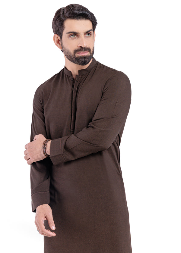 Brown-Blended-Kurta - (MP1PBW25BM11D4)