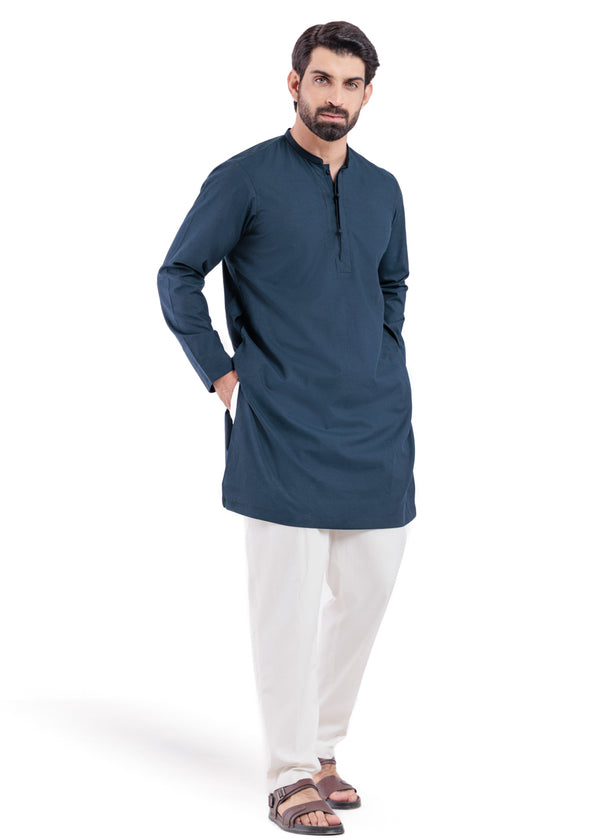 Navy-Blended-Kurta - (MP1PBW25BM10N4)