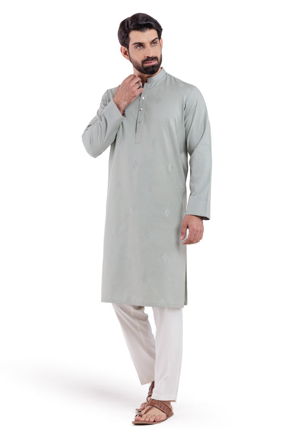 Sage-Blended-Kurta - (MP1PBW25BM9O5)