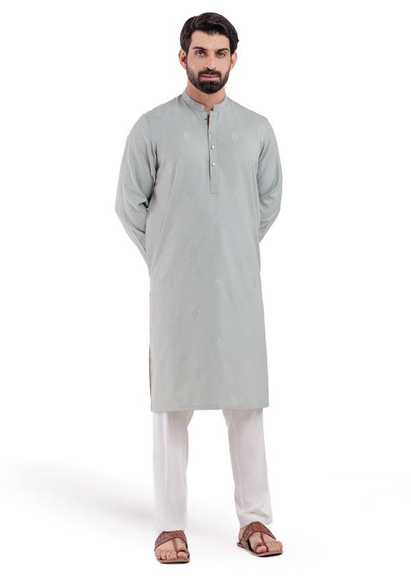 Sage-Blended-Kurta - (MP1PBW25BM9O5)