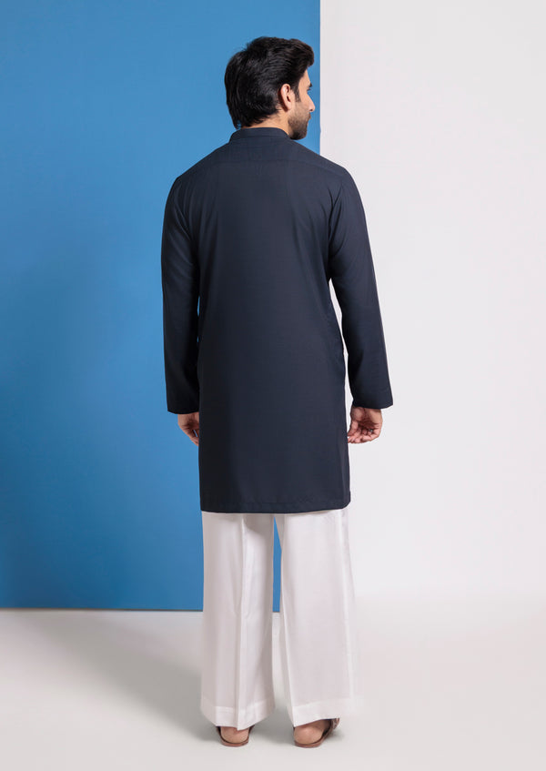 D-Navy-Blended-Kurta - (M25KUS1009)