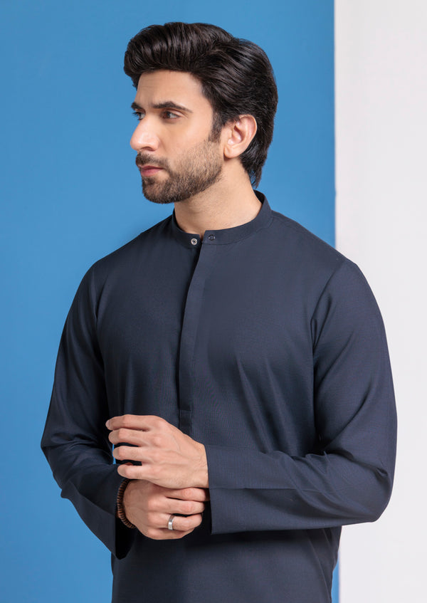 D-Navy-Blended-Kurta - (M25KUS1009)