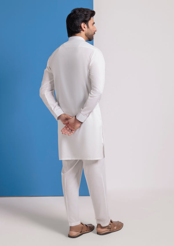 O-White-Blended-Kurta Trouser - (MPS25KPS2038)