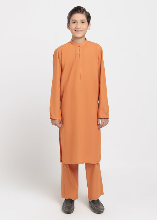 Orange-Cotton-Kurta Trouser - (BPS25KP2093)