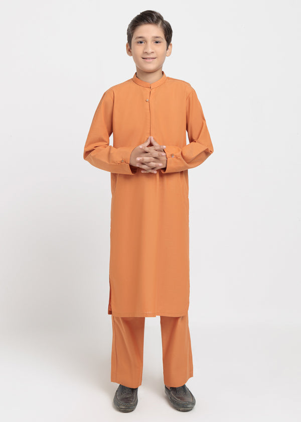 Orange-Cotton-Kurta Trouser - (BPS25KP2093)