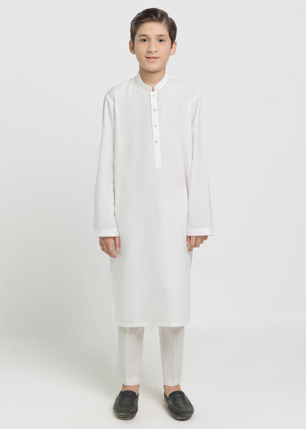 White-Cotton-Kurta - (BPS25KU1013)