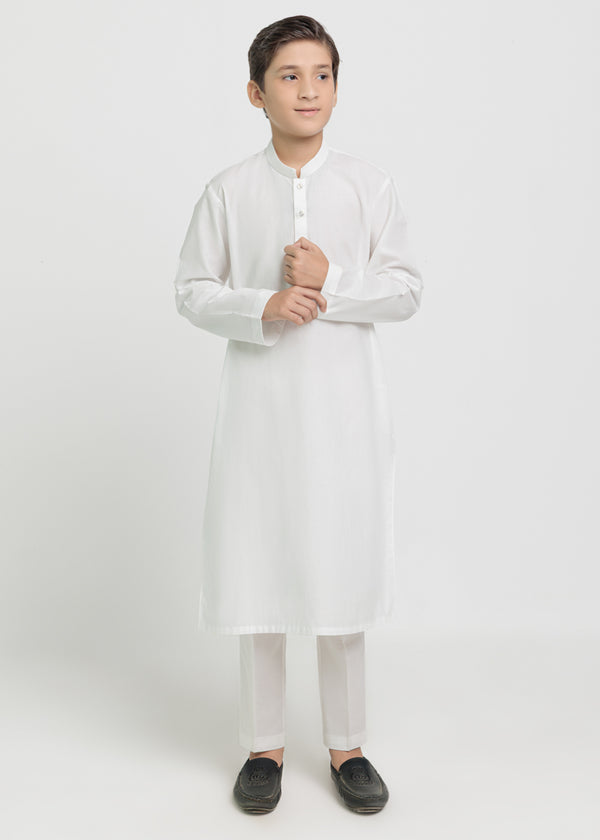 White-Cotton-Kurta - (BPS25KU1013)