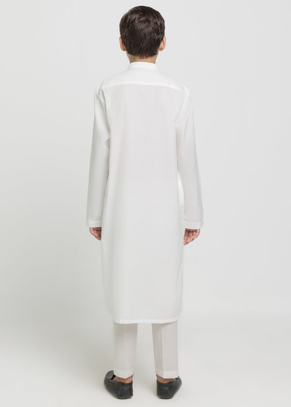 White-Cotton-Kurta - (BPS25KU1013)