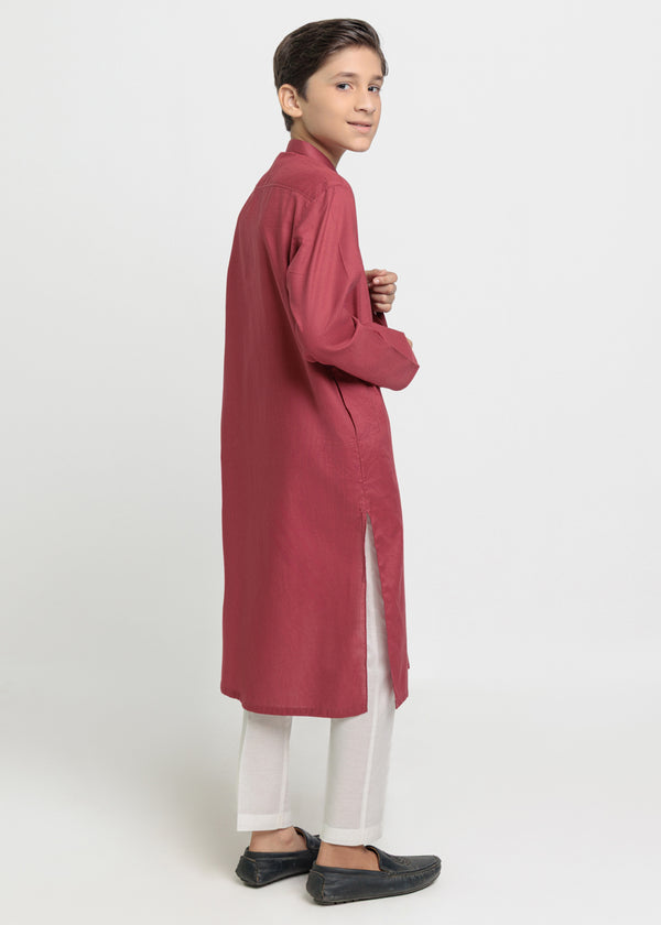 Maroon-Dobby-Kurta - (BPS25KU1015)