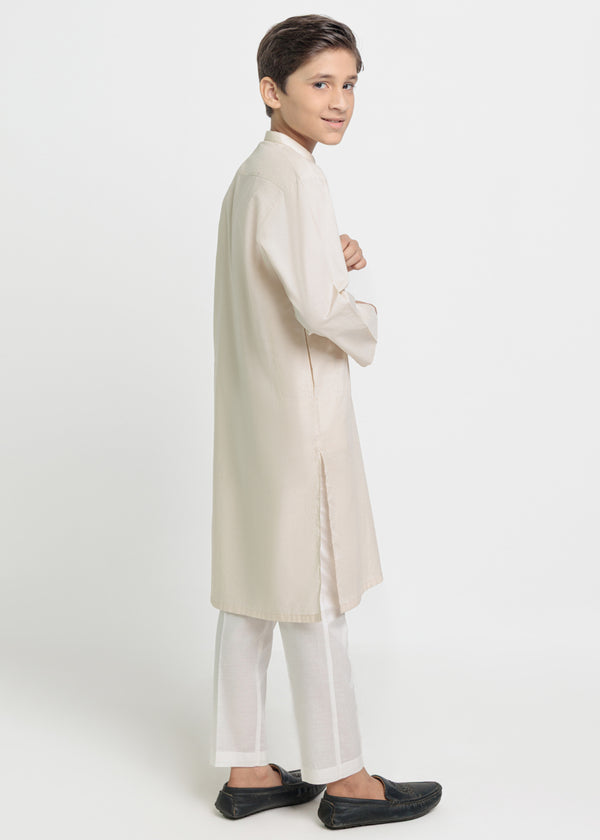 Beige-Dobby-Kurta - (BPS25KU1014)