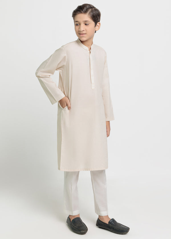 Beige-Dobby-Kurta - (BPS25KU1014)