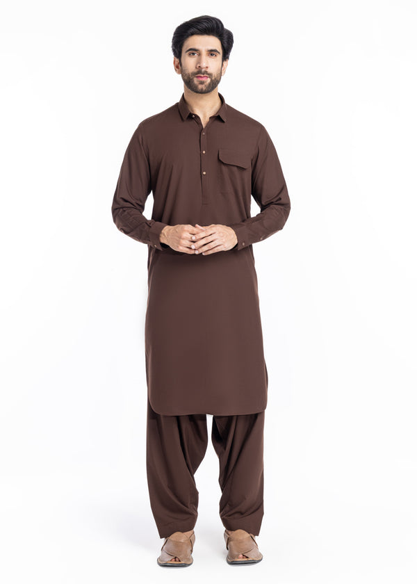 Brown-Blended-Shalwar Suit - (MP2PSBW25BM9O5)