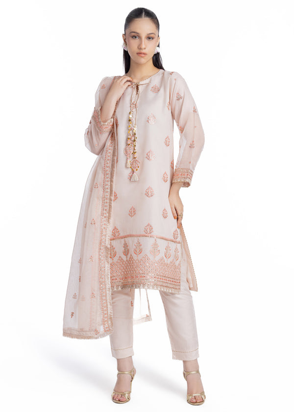 Ivory-Textured Net-3 Piece-(WPS25FE3011)