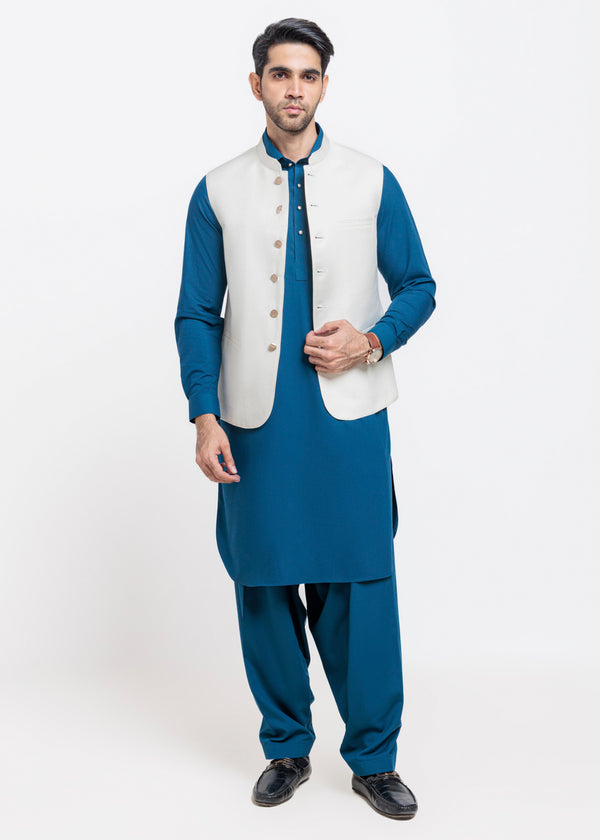 Cream-Blended-Waist Coat - (MPS25WCS1011)