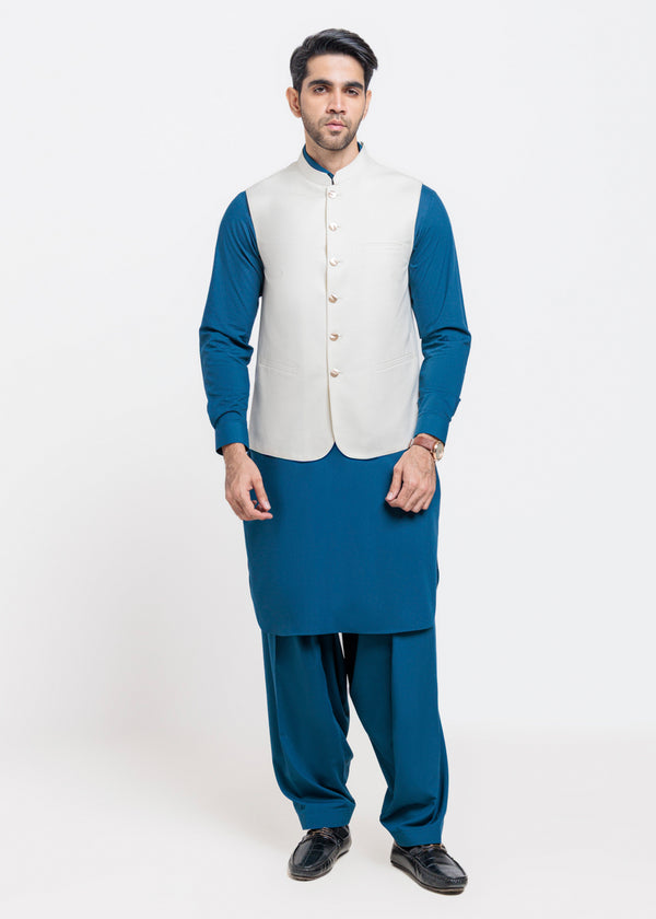 Cream-Blended-Waist Coat - (MPS25WCS1011)