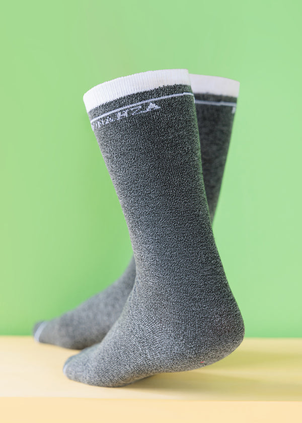 Grey & White Mid Calf Socks (WCMG1)