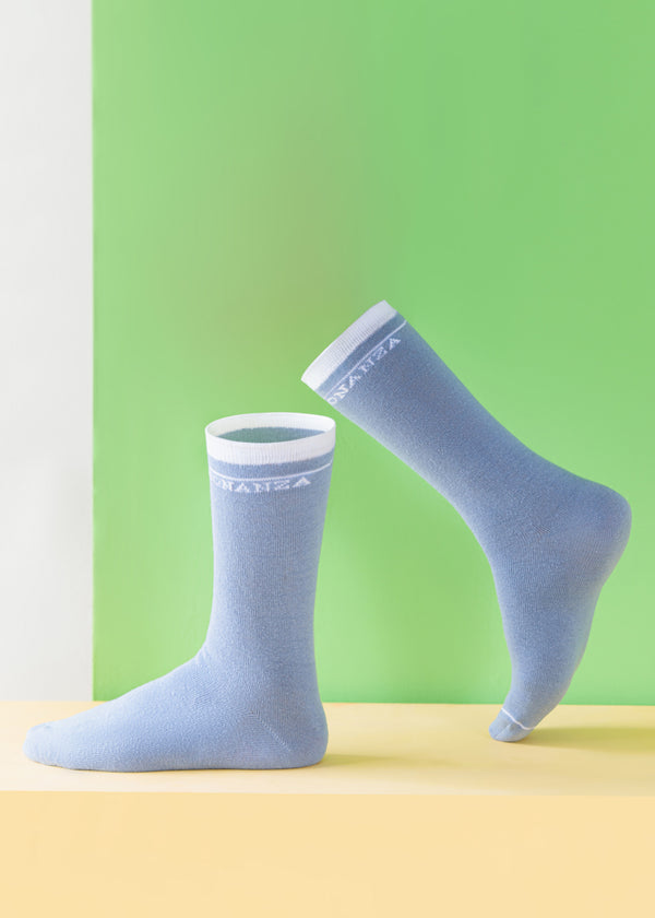 Blue Mid Calf Socks (WCMB3)