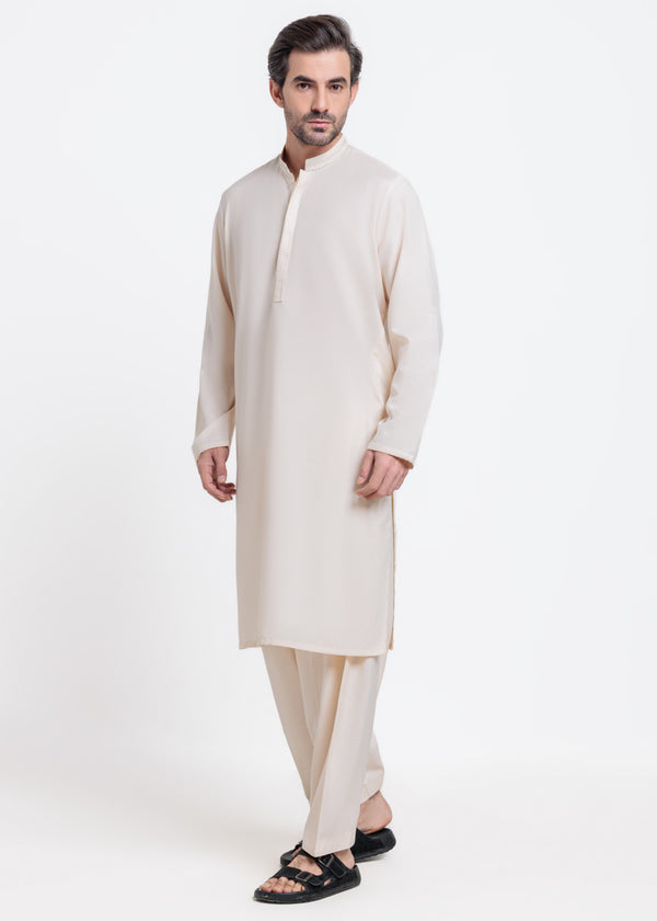 Cream-Blended-Kurta Shalwar - (MPS25KSE2065)