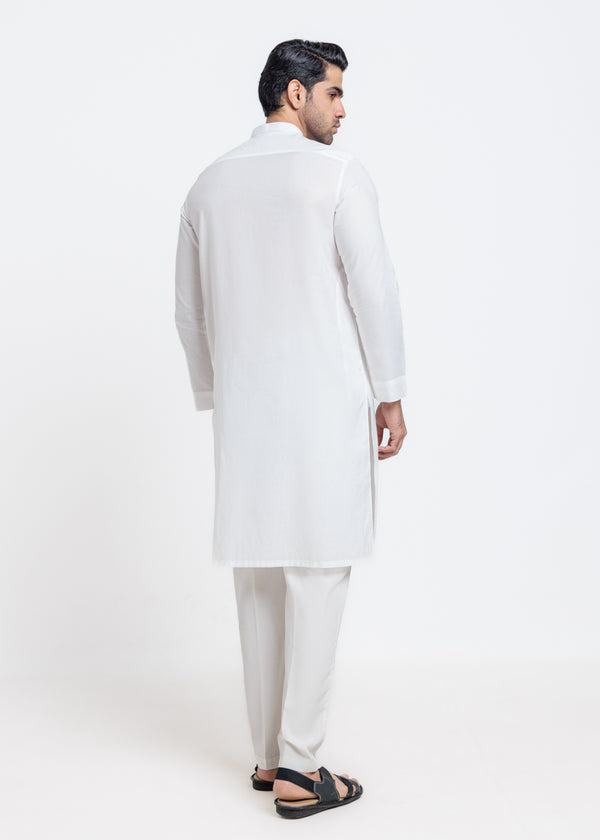 White-Cotton-Kurta - (MPS25KUE1102)