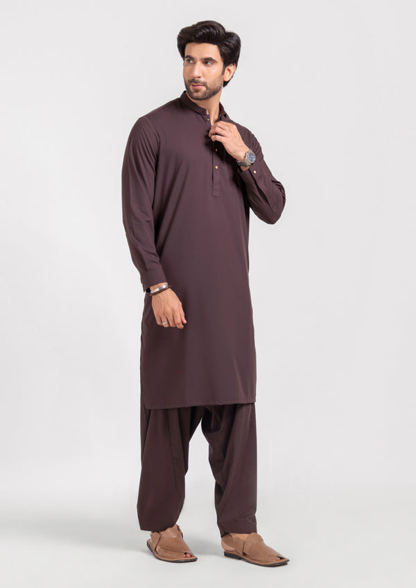 D-Brown-Blended-Kurta Shalwar - (M25KSS1011)