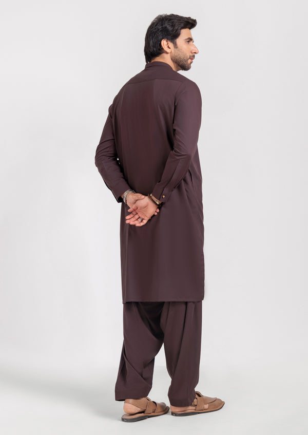 D-Brown-Blended-Kurta Shalwar - (M25KSS1011)