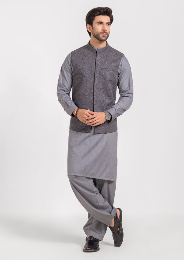 Grey-Blended-Waist Coat - (M25WCE1005)