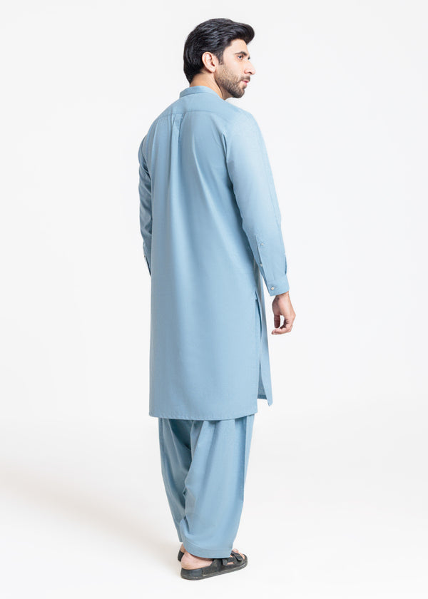L-Blue-Blended-Shalwar Suit - (MP2PBBW25BM9O9)