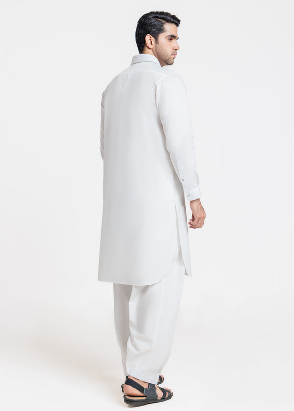 White-Cotton-Shalwar Suit - (MPS25SSS2042)
